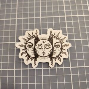 10/$10 Sticker Celestial Moon Black And White